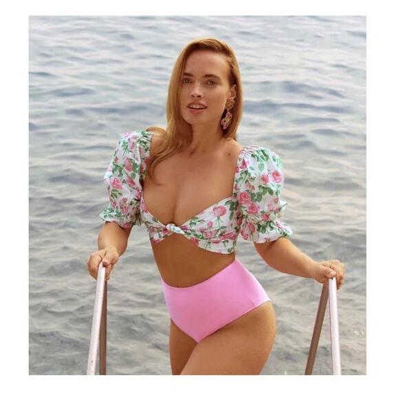 NWT Hill House The Isabella Top in Pink Roses XS - Picture 1 of 15